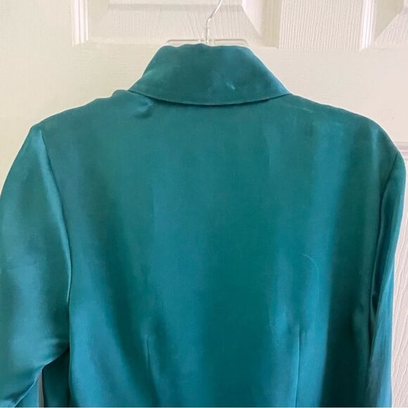 Talbots Silk blouse - Size 8 - Women’s - Romantic - Blue Teal Long Sleeve Blouse - Picture 6 of 7